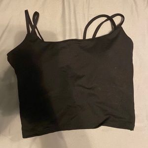 Double strap backless twisted workout cropped tank top